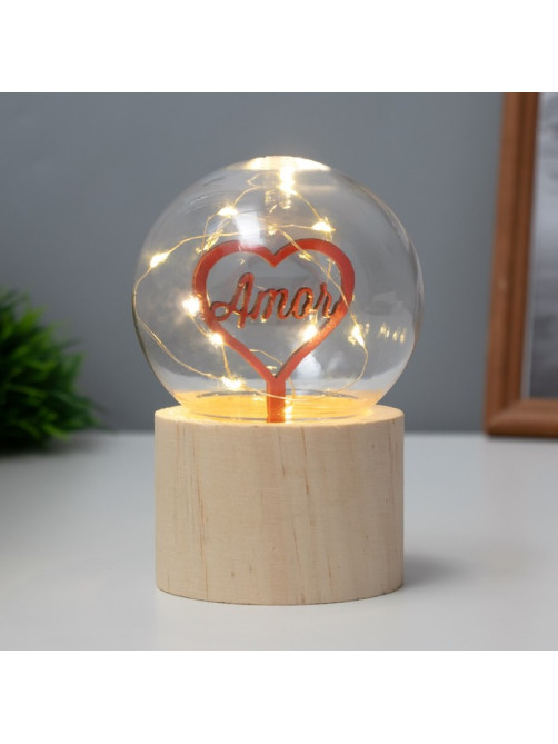 Фигурка световая RISALUX «Сердечко», LED-ночник, 3×AG10, шар-8 см, 6.5×6.5×11.5 см