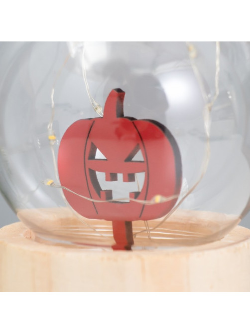 Фигурка световая RISALUX «Тыква», LED-ночник, 3×AG10, шар-8 см, 6.5×6.5×11.5 см
