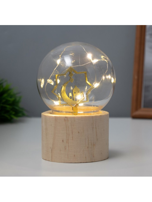 Фигурка световая RISALUX «Полумесяц», LED-ночник, 3×AG10, шар-8 см, 6.5×6.5×11.5 см