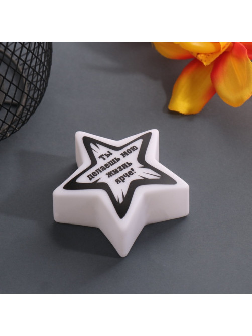 Фигурка световая RISALUX «Звезда. Лучи», LED-ночник, 3xLR1130, 7×7×2.5 см