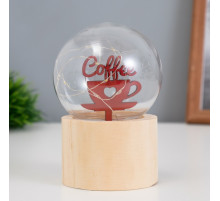 Фигурка световая RISALUX «Люблю кофе», LED-ночник, 3×AG10, шар-8 см, 6.5×6.5×11.5 см