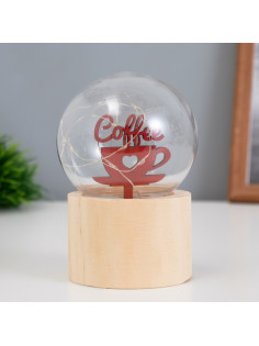 Фигурка световая RISALUX «Люблю кофе», LED-ночник, 3×AG10, шар-8 см, 6.5×6.5×11.5 см
