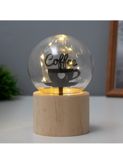 Фигурка световая RISALUX «Люблю кофе», LED-ночник, 3×AG10, шар-8 см, 6.5×6.5×11.5 см