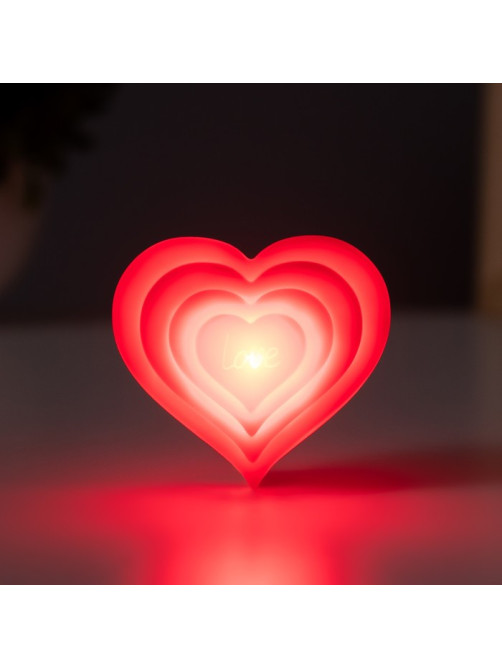 Фигурка световая RISALUX «Большое сердце», 2 Вт, LED-ночник, красный, 3.5×6.5×6 см