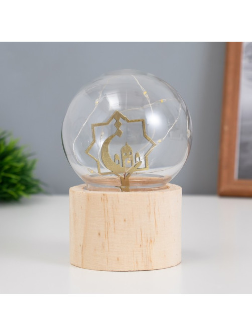 Фигурка световая RISALUX «Полумесяц», LED-ночник, 3×AG10, шар-8 см, 6.5×6.5×11.5 см