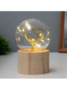 Фигурка световая RISALUX «Сердце», LED-ночник, 3×AG10, шар-8 см, 6.5×6.5×11.5 см