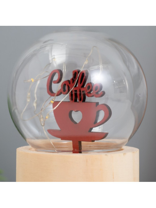 Фигурка световая RISALUX «Люблю кофе», LED-ночник, 3×AG10, шар-8 см, 6.5×6.5×11.5 см