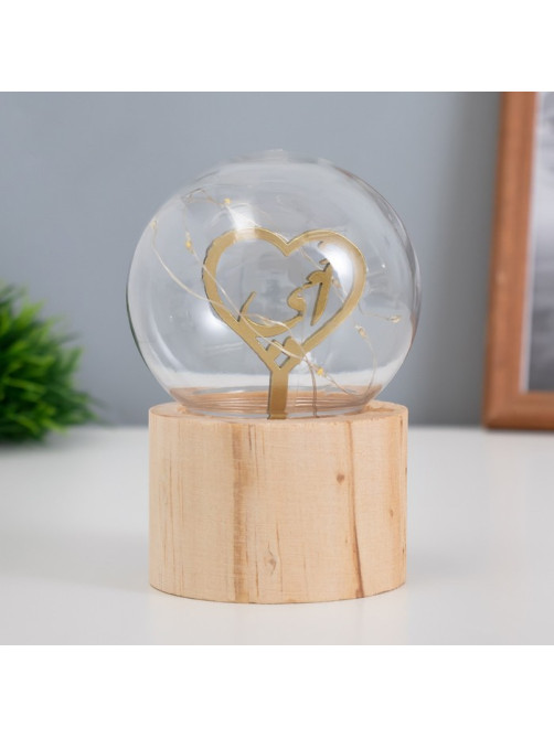 Фигурка световая RISALUX «Сердце», LED-ночник, 3×AG10, шар-8 см, 6.5×6.5×11.5 см
