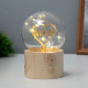 Фигурка световая RISALUX «Люблю маму», LED-ночник, 3×AG10, шар-8 см, 6.5×6.5×11.5 см