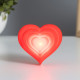 Фигурка световая RISALUX «Большое сердце», 2 Вт, LED-ночник, красный, 3.5×6.5×6 см