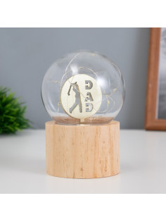 Фигурка световая RISALUX «Папа», LED-ночник, 3×AG10, шар-8 см, 6.5×6.5×11.5 см