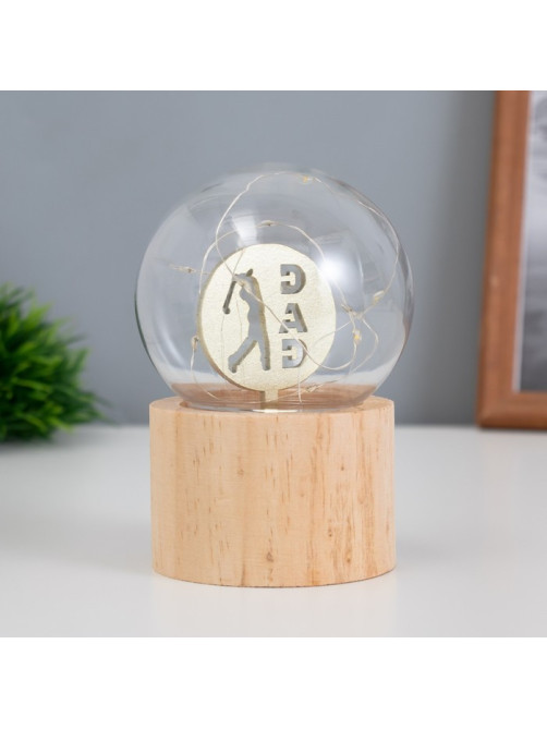 Фигурка световая RISALUX «Папа», LED-ночник, 3×AG10, шар-8 см, 6.5×6.5×11.5 см