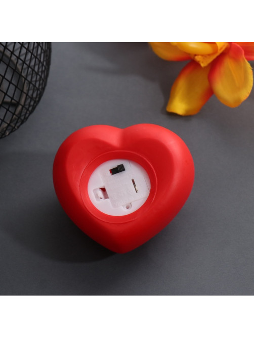 Фигурка световая RISALUX «Сердце. Наша любовь», LED-ночник, 2хLR44, 7×7×3.5 см