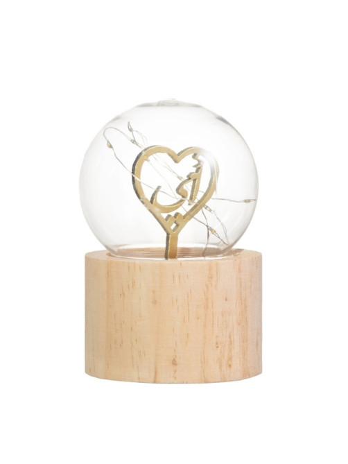 Фигурка световая RISALUX «Сердце», LED-ночник, 3×AG10, шар-8 см, 6.5×6.5×11.5 см