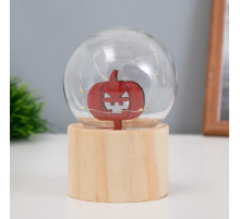 Фигурка световая RISALUX «Тыква», LED-ночник, 3×AG10, шар-8 см, 6.5×6.5×11.5 см