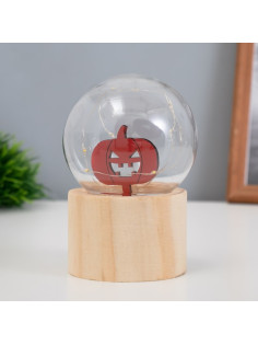 Фигурка световая RISALUX «Тыква», LED-ночник, 3×AG10, шар-8 см, 6.5×6.5×11.5 см
