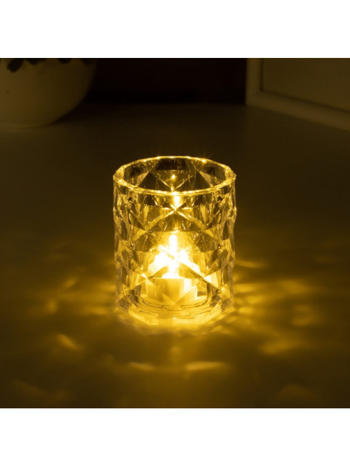 Фигурка световая RISALUX «Хрустальный бокал», LED-ночник, 0.3 Вт, 4.9×4.9×5.5 см