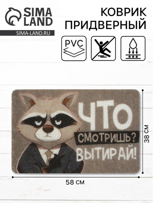 Коврик придверный «Что смотришь?», 38×58 см