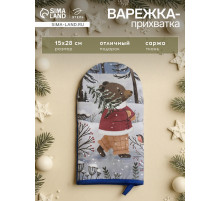 Варежка - прихватка «Этель» Forest bear 15×28 см, саржа, 100% хлопок, ватин 250 г/м²
