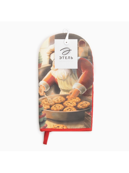 Варежка - прихватка новогодняя «Этель» Cookies, 15×28 см, саржа, хлопок 100%, ватин 250 г/м²