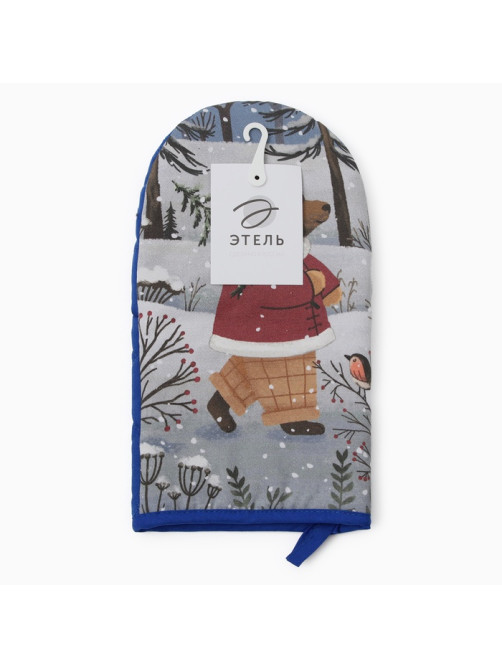 Варежка - прихватка «Этель» Forest bear 15×28 см, саржа, 100% хлопок, ватин 250 г/м²