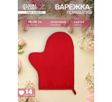 Варежка - прихватка «Этель» Red, 18×29 см, саржа, 100% хлопок, 250 г/м²