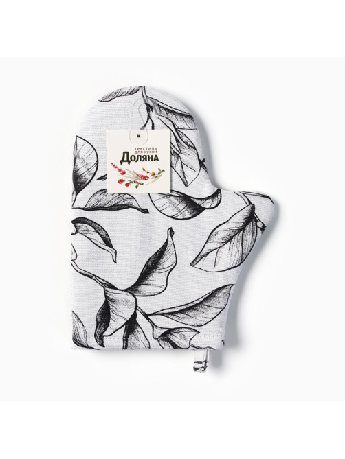 Варежка - прихватка «Доляна» Plant leaves, 20×27 см, 100% хлопок, 250 г/м²