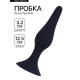 Анальная пробка конус, присоска, софт-силикон, 13×3.5 см, черный