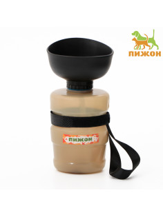Поилка прогулочная, 520 мл, 15×7×7, пластик, бежевая