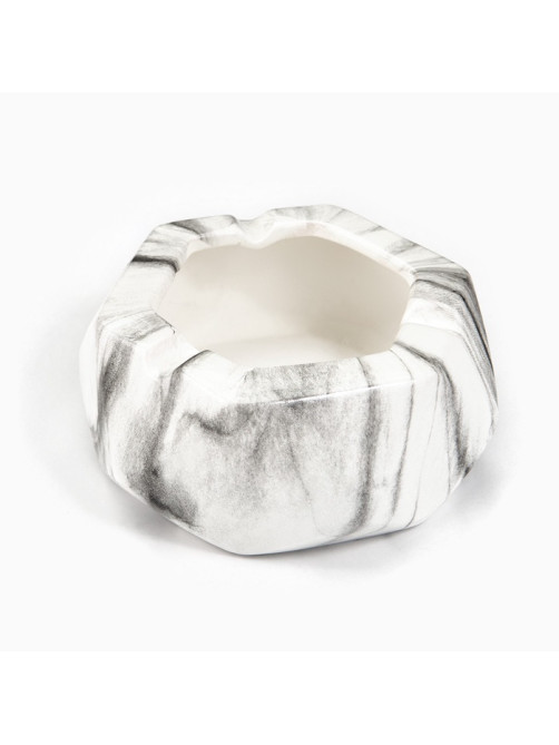 Пепельница для дома «Мрамор», для сигарет и стиков, 13.7×5.5 см, керамика