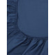 Простыня на резинке 2-спальная SL Home Percale, 160×200+30 см, перкаль, синяя