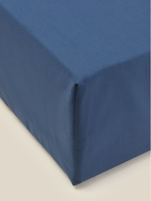 Простыня на резинке 1.5-спальная SL Home, 140×200+30 см, перкаль, синяя