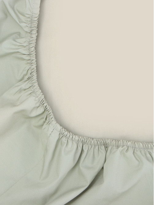 Простыня на резинке евро SL Home, 200×200+30 см, перкаль, оливковая