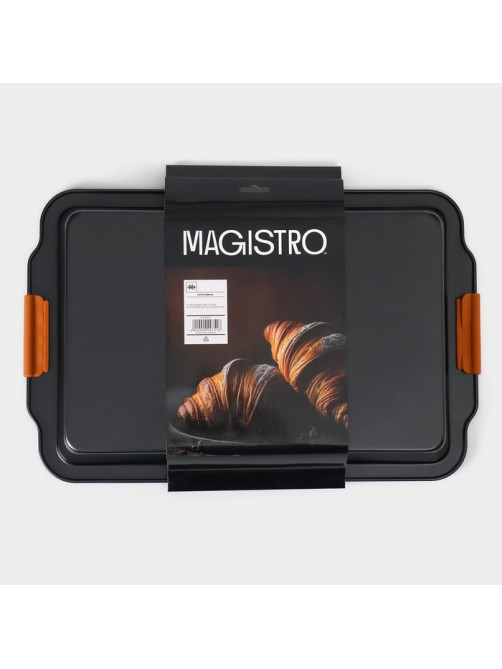 Противень для выпечки Magistro French Bakery, 47×30×5 см, антипригарное покрытие, чёрный