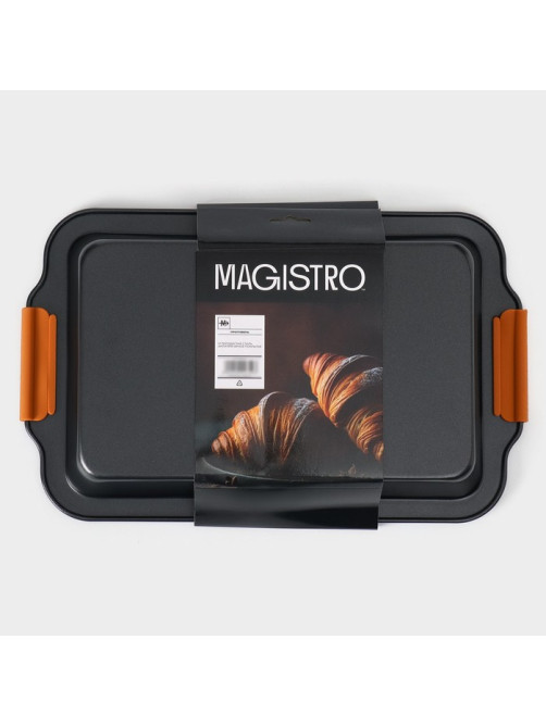 Противень для выпечки Magistro French Bakery, 37.5×23×4.7 см, антипригарное покрытие, чёрная