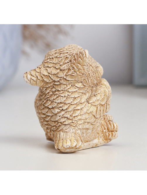 Фигура гипс «Сова с сердцем», слоновая кость, 6×6×5 см