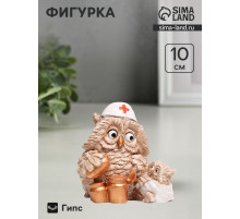Фигурка гипс «Сова врач с совёнком», 10×10×8 см