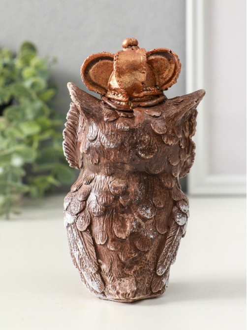 Фигурка гипс «Сова Императорская», 15×8×6 см, коричневый