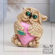 Фигура гипс «Сова с сердцем», слоновая кость, 6×6×5 см