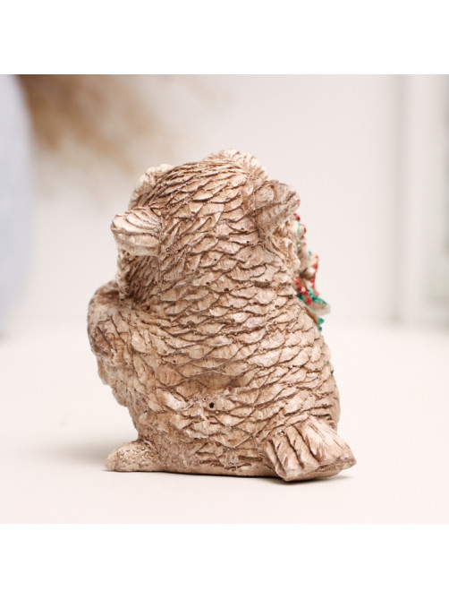 Фигурка гипс «Сова с букетом», 8×6×6 см