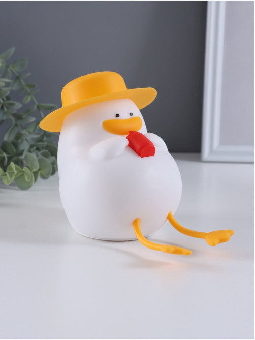 Фигурка световая RISALUX «Утка в отпуске», 2 Вт, LED-ночник антистресс, RGB, USB, 10×8.5×14.5 см