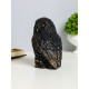 Фигурка гипс «Сова на пеньке», 14×9×10 см, чёрная
