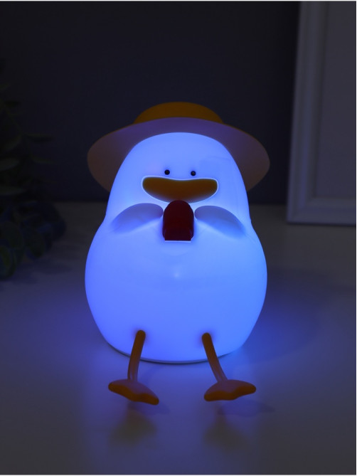 Фигурка световая RISALUX «Утка в отпуске», 2 Вт, LED-ночник антистресс, RGB, USB, 10×8.5×14.5 см