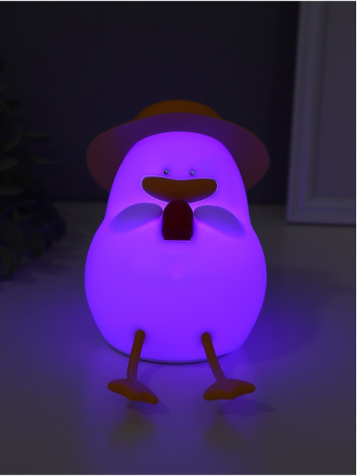 Фигурка световая RISALUX «Утка в отпуске», 2 Вт, LED-ночник антистресс, RGB, USB, 10×8.5×14.5 см