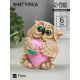 Фигура гипс «Сова с сердцем», слоновая кость, 6×6×5 см