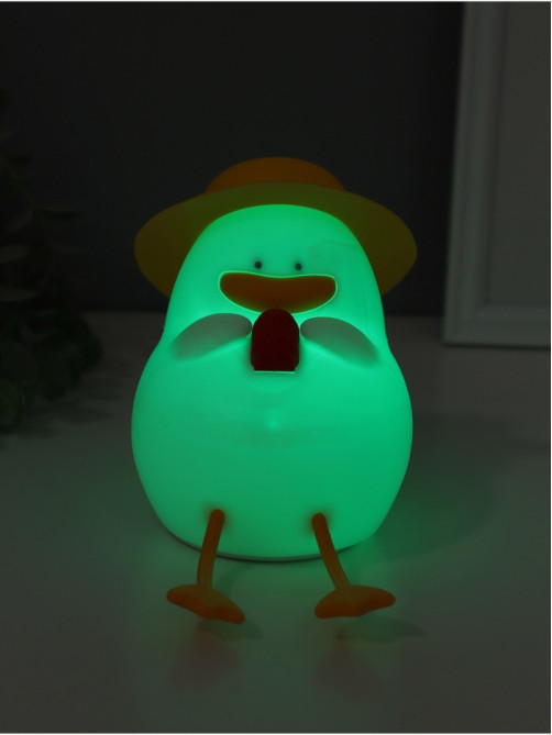 Фигурка световая RISALUX «Утка в отпуске», 2 Вт, LED-ночник антистресс, RGB, USB, 10×8.5×14.5 см