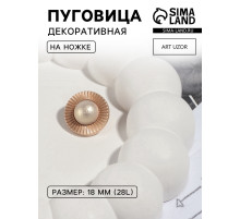 Пуговица металлическая на ножке «Сатурн», декоративная, d=18 мм, цвет золотой