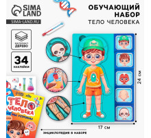 Обучающий набор Лесная мастерская «Тело человека», рамка-вкладка и книга с наклейками