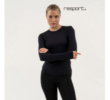 Рашгард с длинным рукавом женский Resport, бифлекс, размер 42 (XS), чёрный