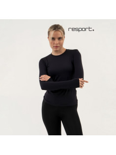 Рашгард с длинным рукавом женский Resport, бифлекс, размер 42 (XS), чёрный